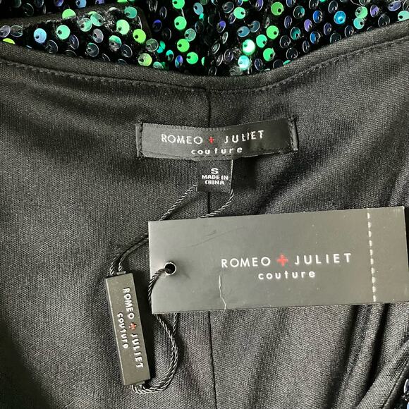 NWT Romeo & Juliet Sequin Midi Dress Blue Green Small - Picture 6 of 6
